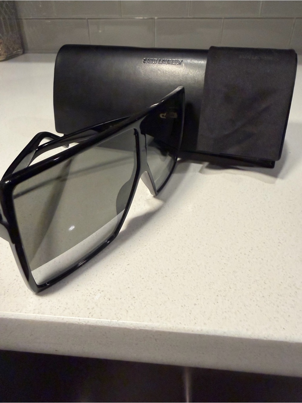 Saint Laurent Two-Tone Betty Sunglasses - Black/ Silver - Picture 4 of 6